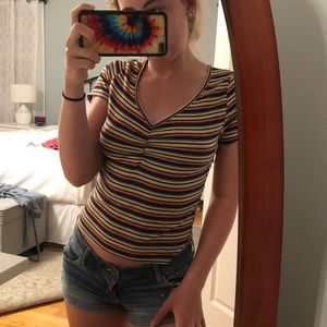 Striped ruched shirt